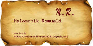 Maloschik Romuald névjegykártya